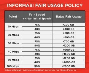 Fair Usage Policy IndiHome