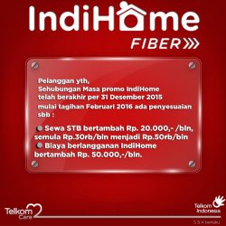Promo Berakhir, Harga Berlangganan IndiHome Mengalami Kenaikan