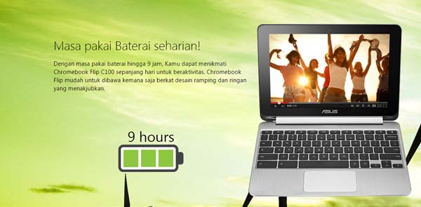 9 Jam ASUS C100PA ChromeBook