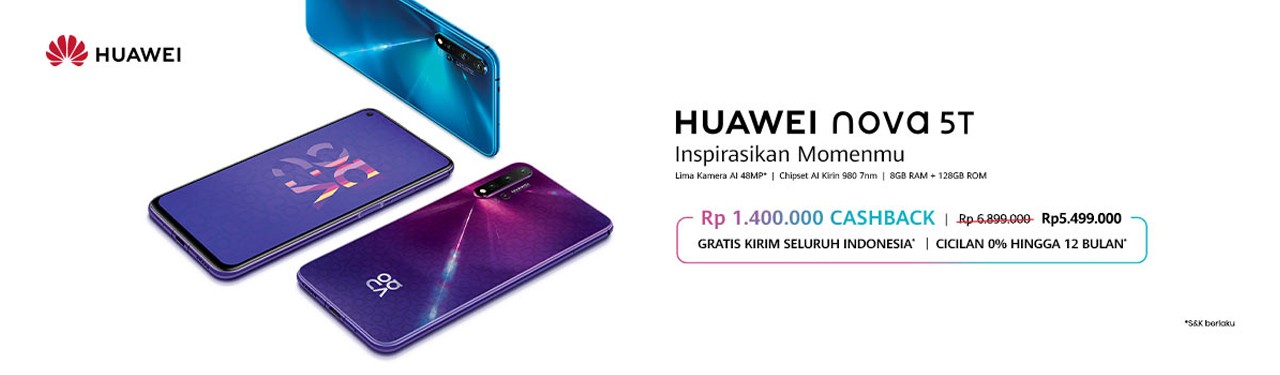 Turun Sebanyak Rp 1 4 Juta HUAWEI Nova 5T Dengan RAM 8GB Jadi Lebih