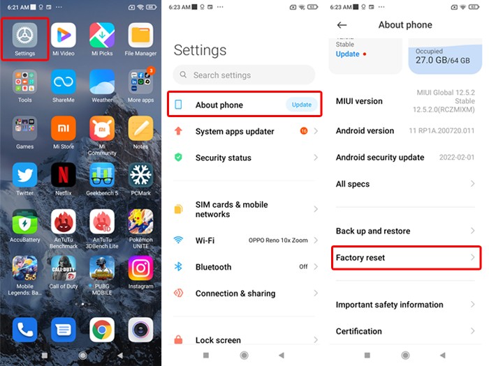 Cara Factory Reset Handphone Xiaomi Untuk Memuat Ulang Seperti Semula