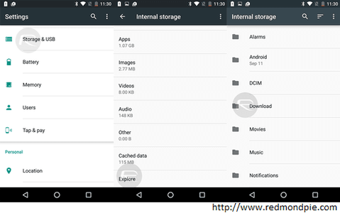 Gambar Langkah Fitur File Explorer Android Marshmallow Tersembunyi