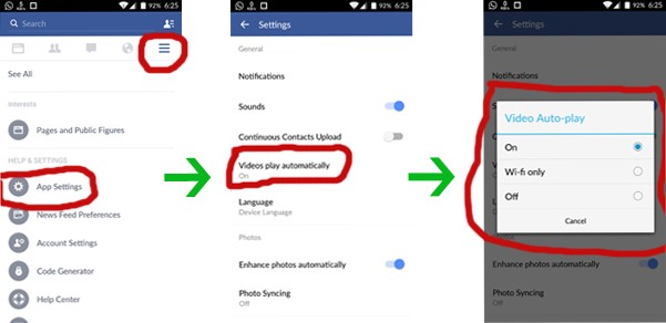 Autoplay facebook android