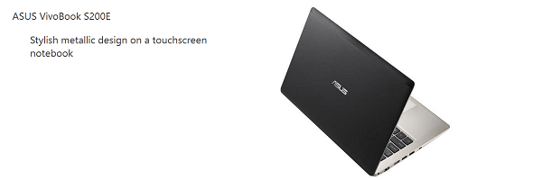 Gambar laptop ASUS RAM 4GB Vivobook S200E