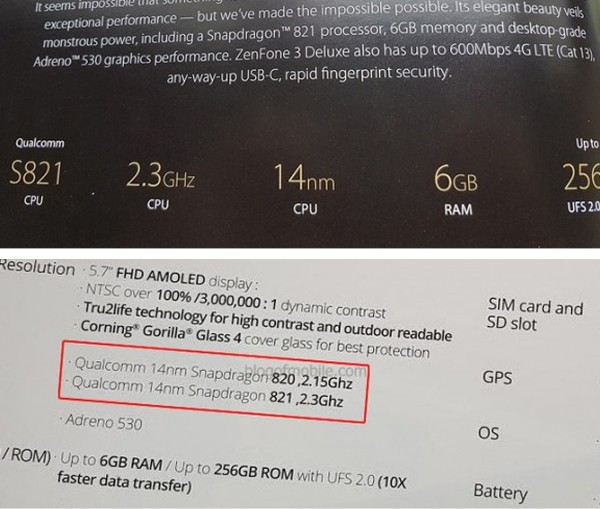ASUS Zenfone 3 Deluxe Snapdragon 821