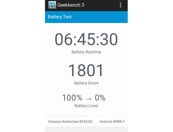 Androimax E2+ Tes Baterai Geekbench 3