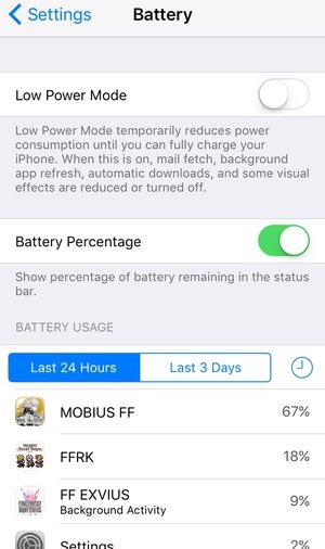 iOS 10 Low Power Mode