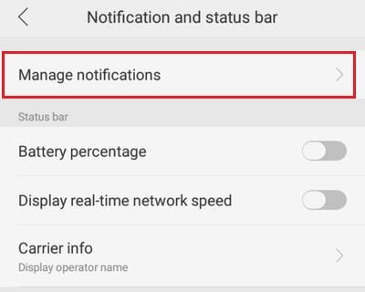 Oppo Manage Notification
