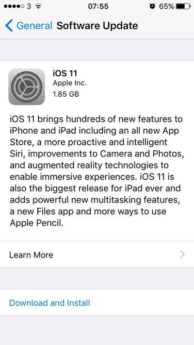 iOS 11 Update