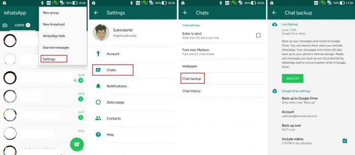 Cara Membuka Menu Backup WhatsApp