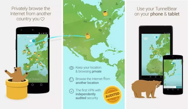 VPN App iOS Android - TunnelBear VPN