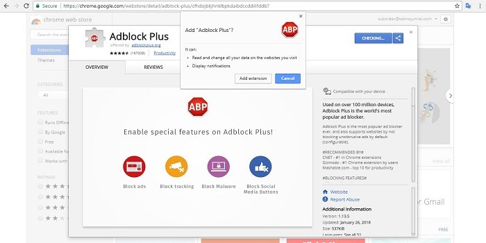 Cara Memasang Dan Mematikan Adblock Plus Di Google Chrome Komputer
