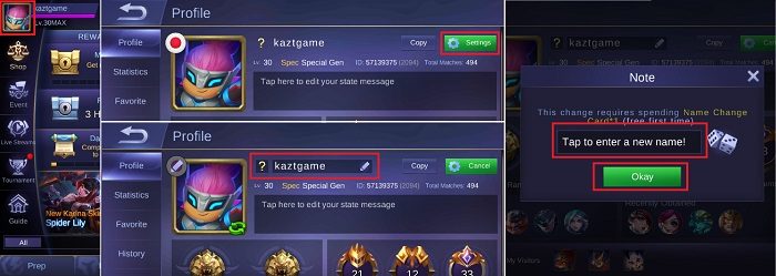 Cara Mengganti Nama ID di Mobile Legend