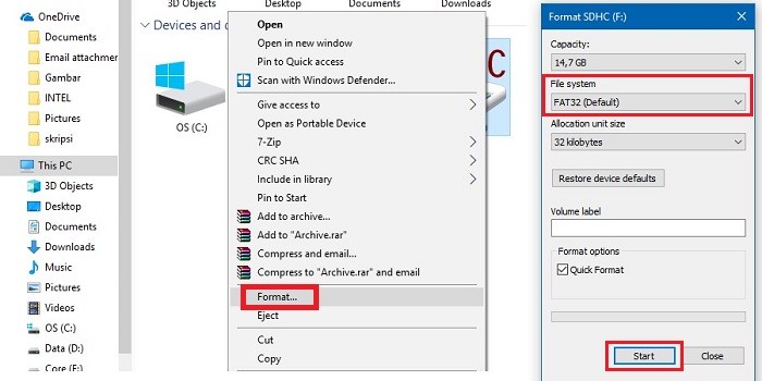 Cara Memformat Kartu SD dengan Laptop Windows