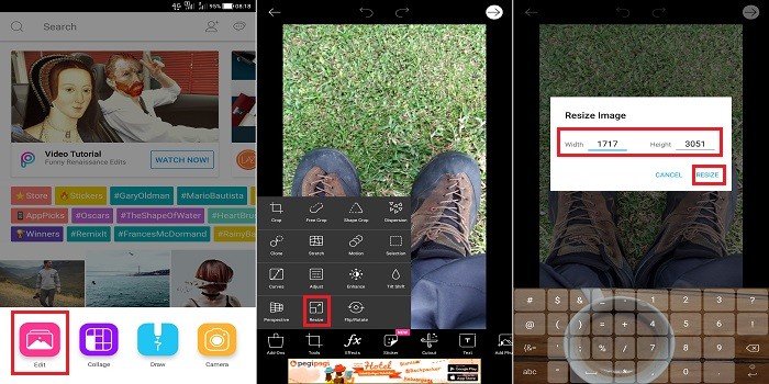 Cara Resize Foto di Android dengan PicsArt Photo Studio