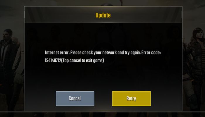 PUBG Mobile Internet Error Pesan