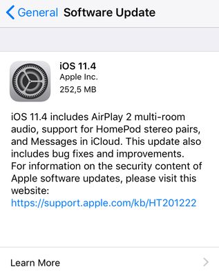 iOS 11.4 Update