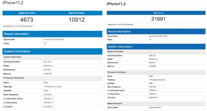 iPhone X Geekbench