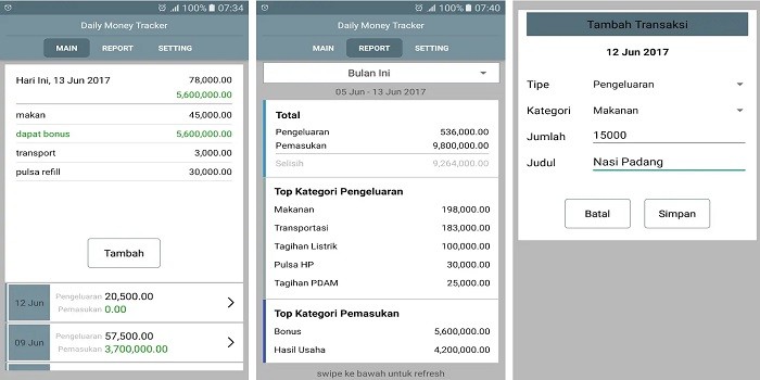 Aplikasi Keuangan Android - Catatan Keuangan Harian