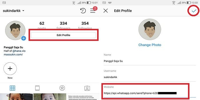 Cara Membuat Link WhatsApp di Instagram Profil Sebagai Kontak | Gadgetren