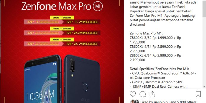 Zenfone Max Pro M1 Turun Harga