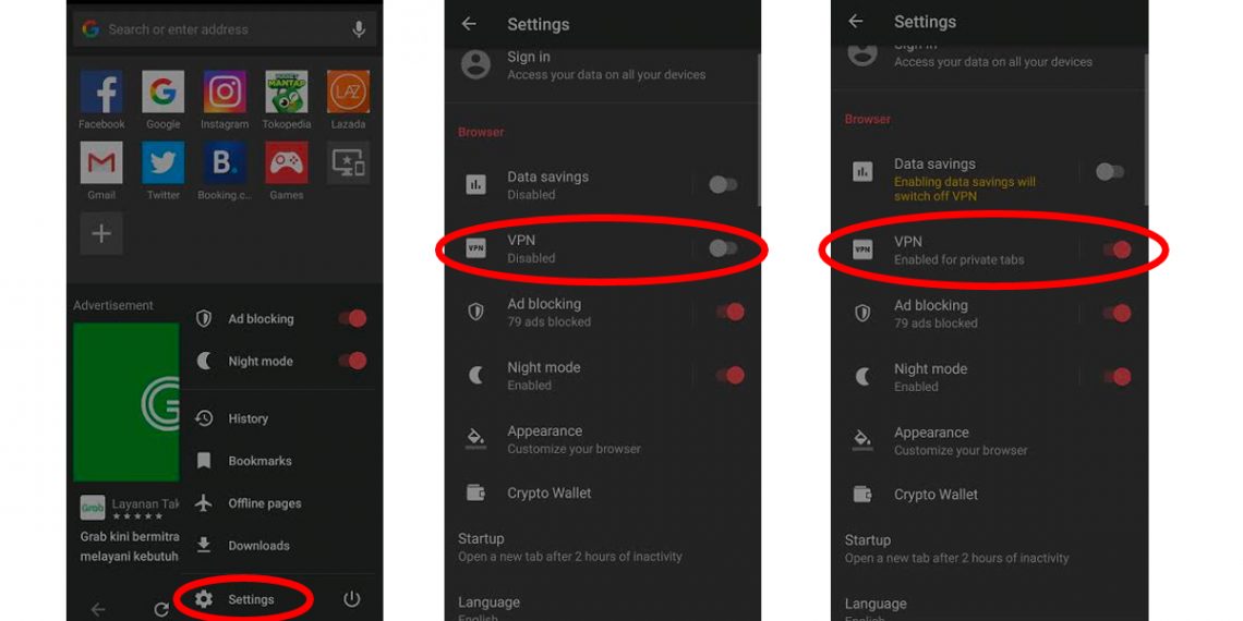 Opera browser android. Список VPN browser Lion для андроид