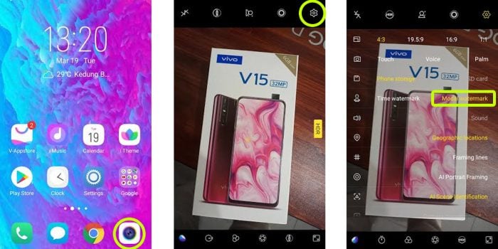 Langkah Mengaktifkan Watermark di Kamera Vivo