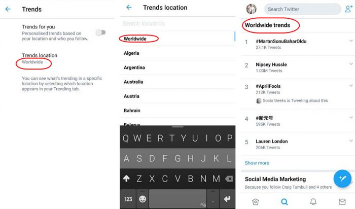 Langkah mengubah trending topik twitter