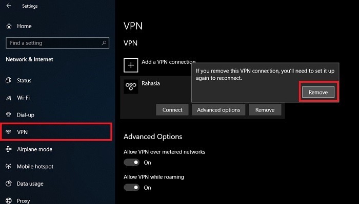 Cara Menonaktifkan VPN Windows