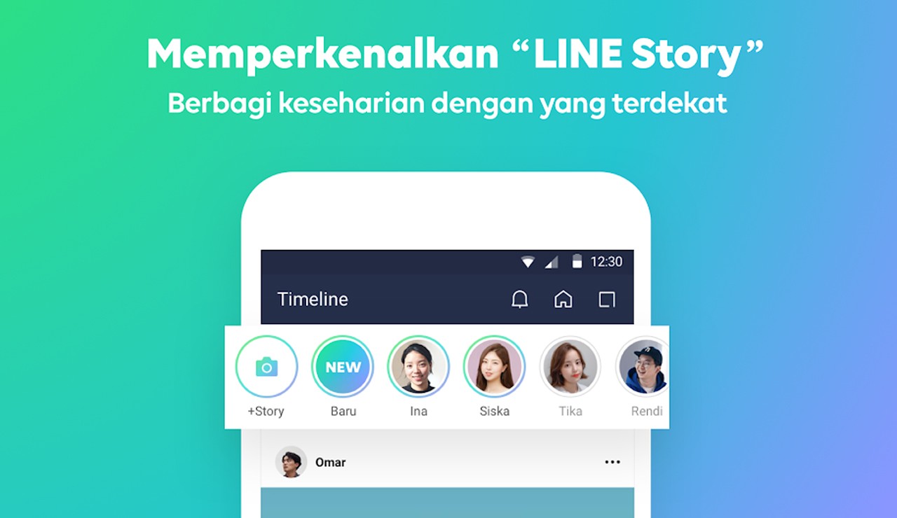 cara menampilkan Story pada aplikasi LINE Header
