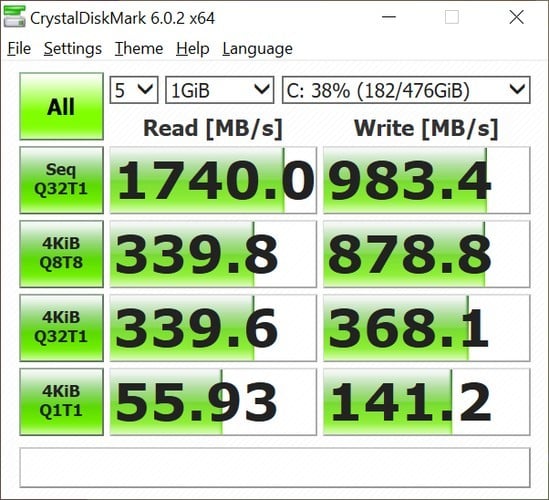 ASUS VivoBook A412 Crystal Disk Mark