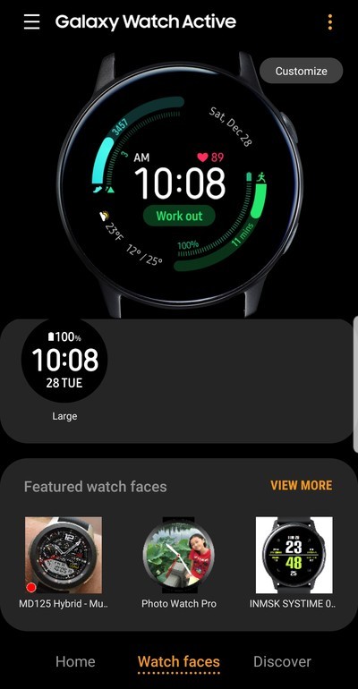 Samsung Galaxy Watch Active Face Watch