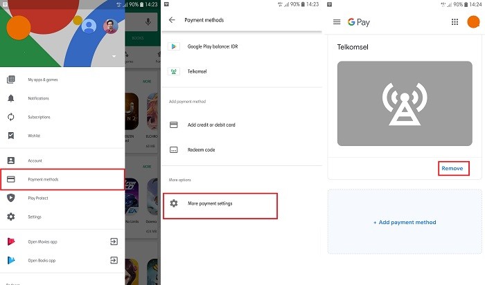 Langkah-langkah Hapus Metode Pembayaran Google Play
