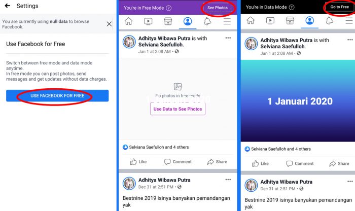 Facebook Free ke Data Mode