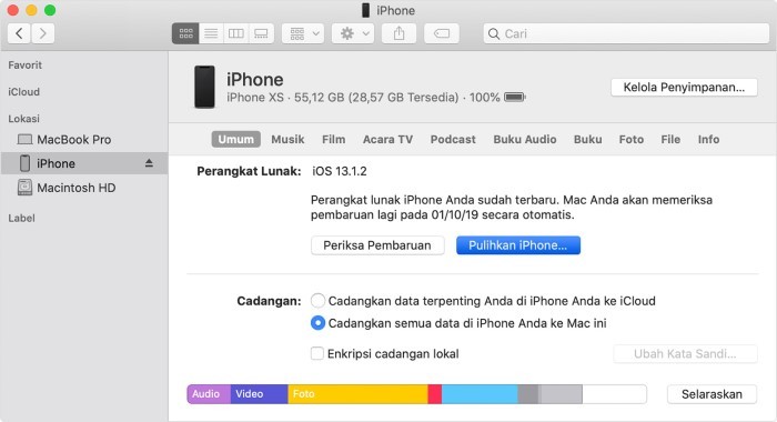 Cara Reset iPhone Untuk Mengatur Ulang Lewat iTunes