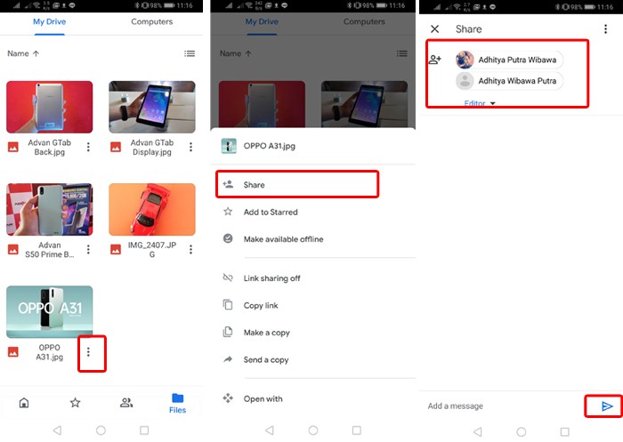 Cara mengirim foto menggunakan google drive