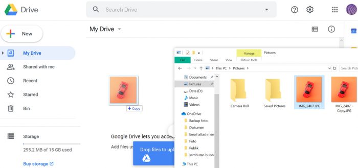 Windows Explorer Google Drive Drag Drop