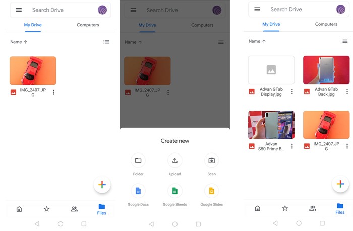 Langkah memindahkan foto ke google drive dari smartphone