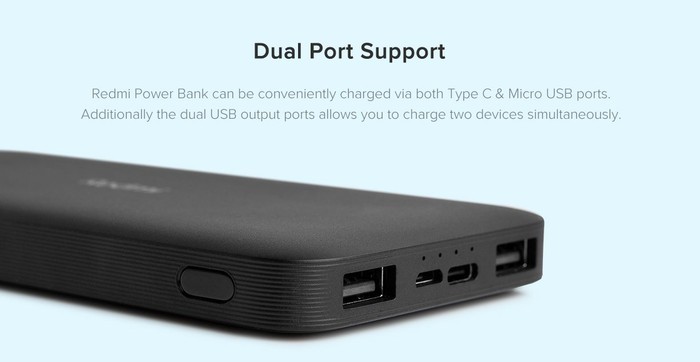 Redmi Power Bank 1000mah Ports