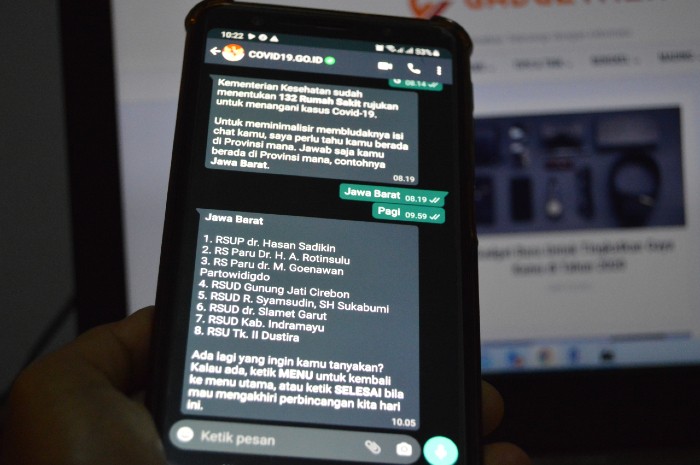 Cek Infromasi COVID-19 WhatsApp