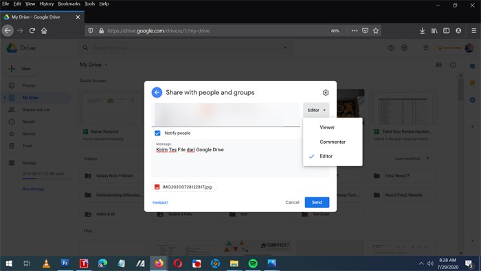 Google Drive Share Recipient
