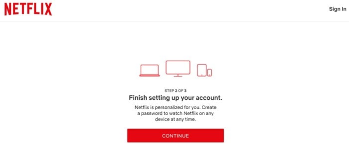 Netflix 3 Finish setup