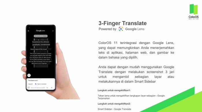 ColorOS 11 3 Finger Translate