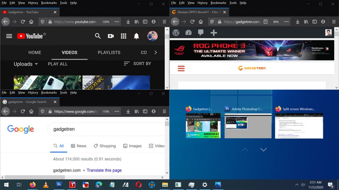 Cara Split Screen Laptop di Windows 10 Untuk Multitasking Lebih Tinggi