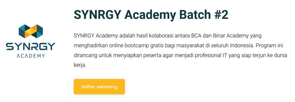 Dukung Talenta TI di Indonesia, BCA Akan Segera Buka SYNRGY Academy ...