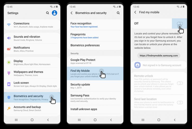 Cara mengaktifkan find my phone samsung untuk berjaga jika handphone hilang