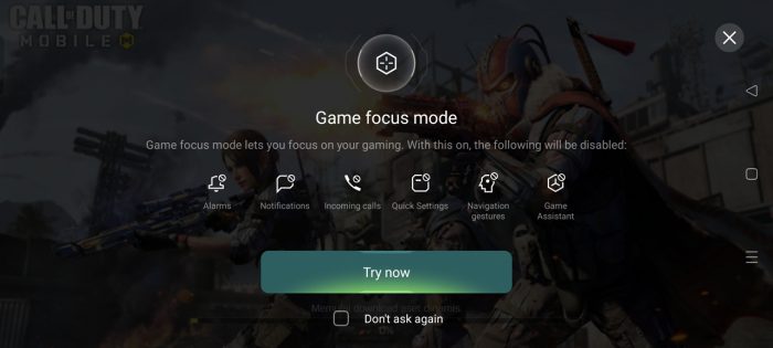 OPPO Reno5 F Game Focus Mode