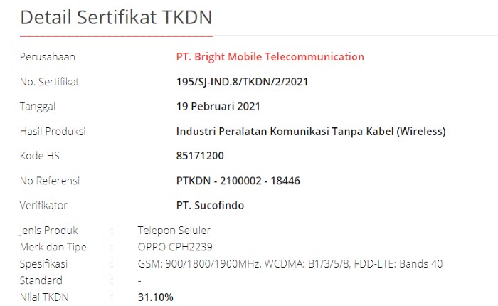 TKDN-OPPO-CPH2239