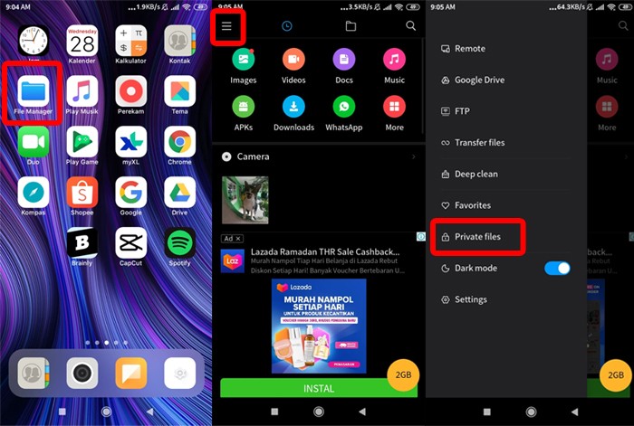 Sembunyi file dan video Xiaomi part 1