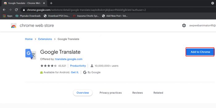 Google Translate Extension Part 2